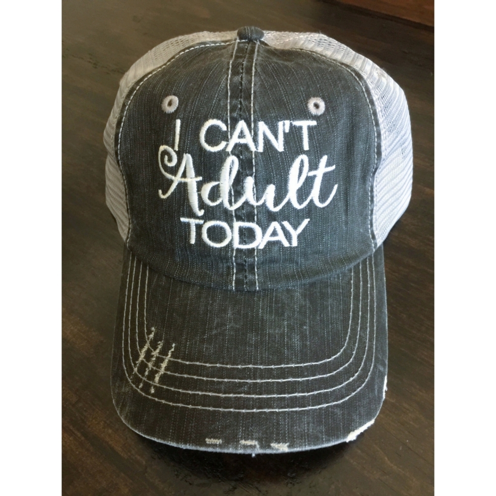 "I Can't Adult Today" Adjustable Trucker Hat